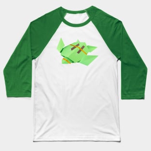 Origami ninja turtle Mikelangelo Baseball T-Shirt